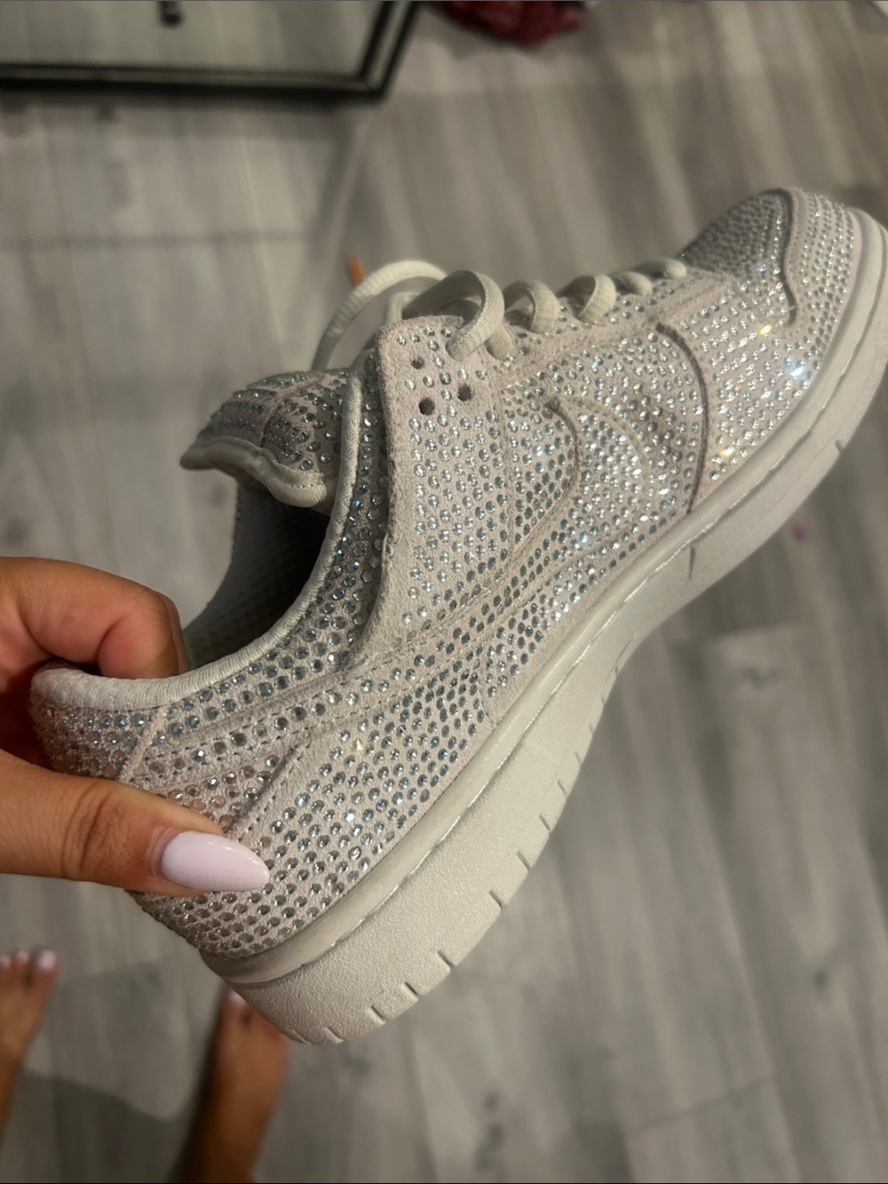 NWT Cactus Plant Flea Market x Swarovski x Nike Dunk Low 'Pure Platinum' Sneaker - Picture 8 of 14